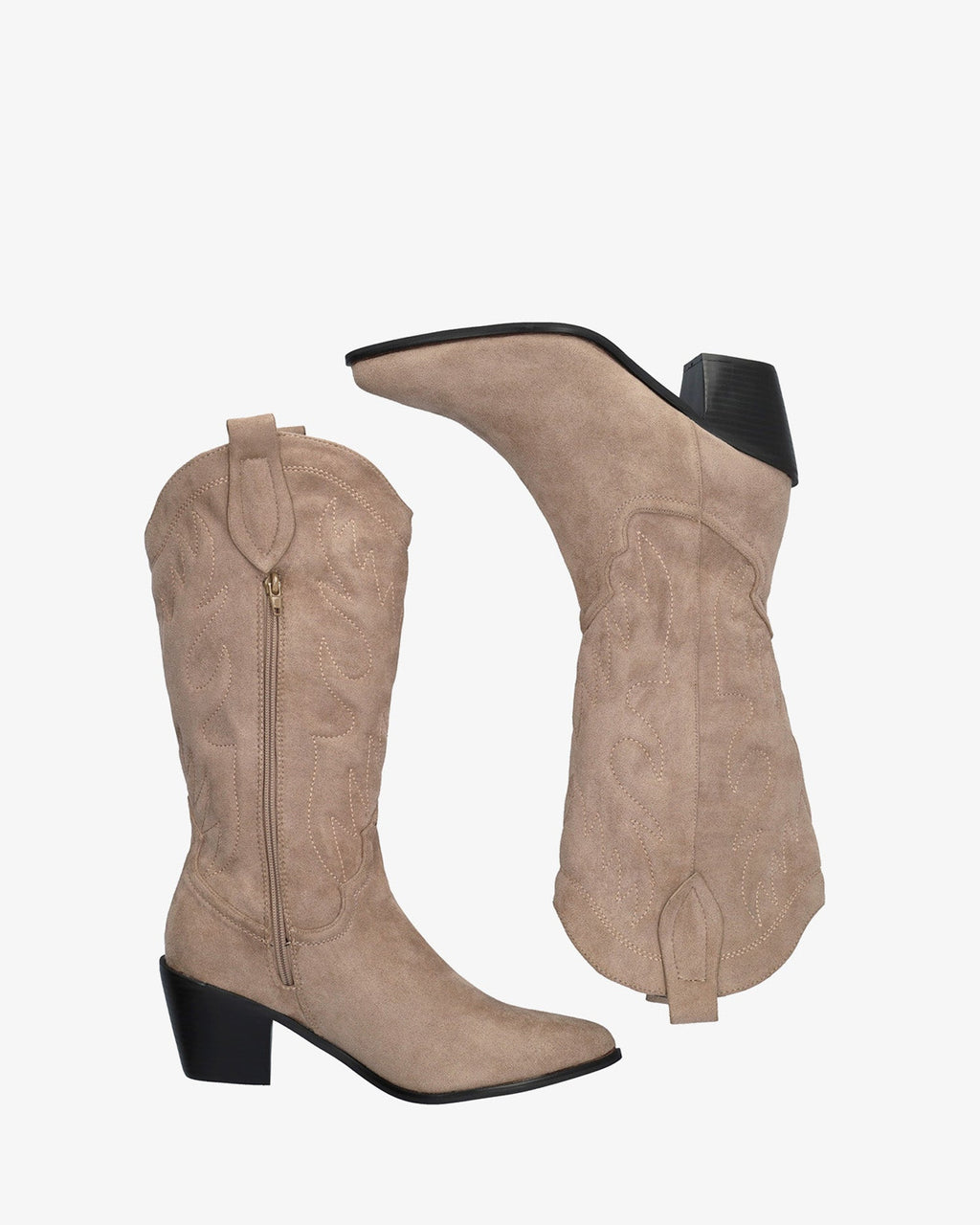 Bota cowboy en símil de ante gris