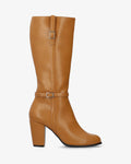 Leila | Bota alta en soft camel