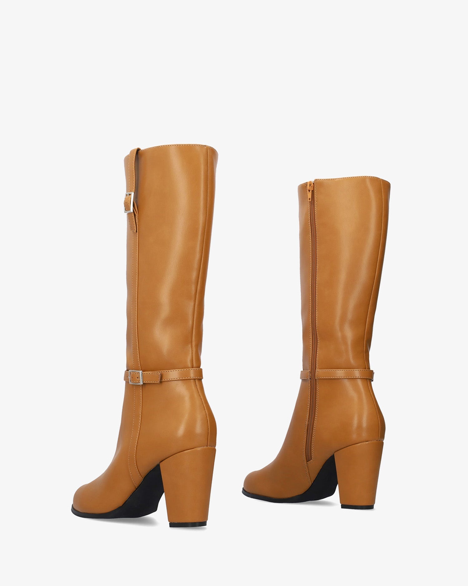 Leila | Bota alta en soft camel