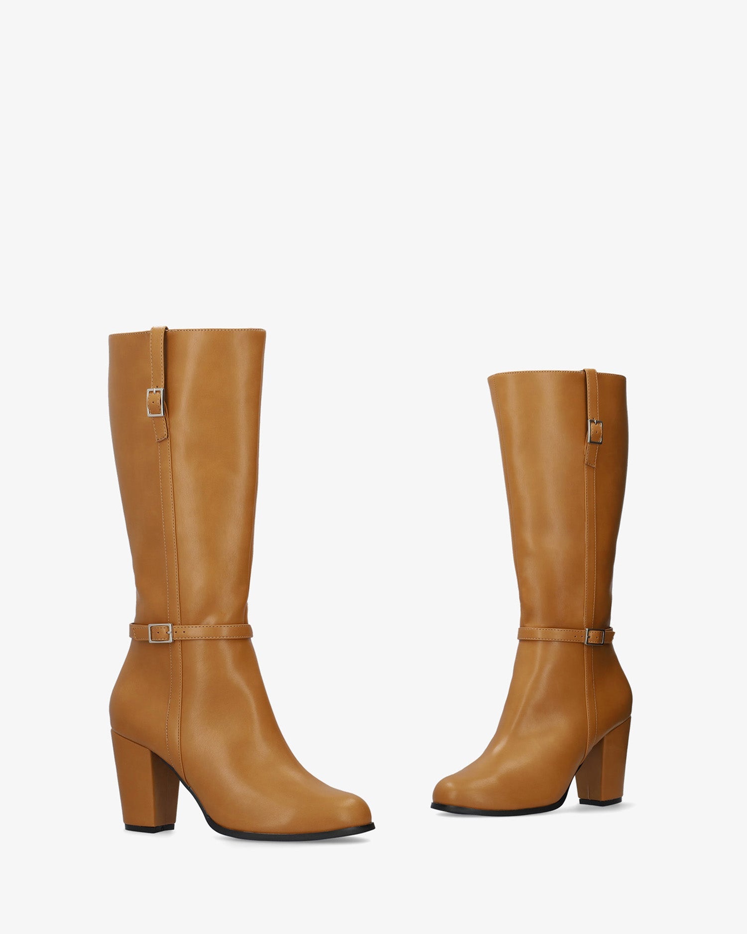 Leila | Bota alta en soft camel