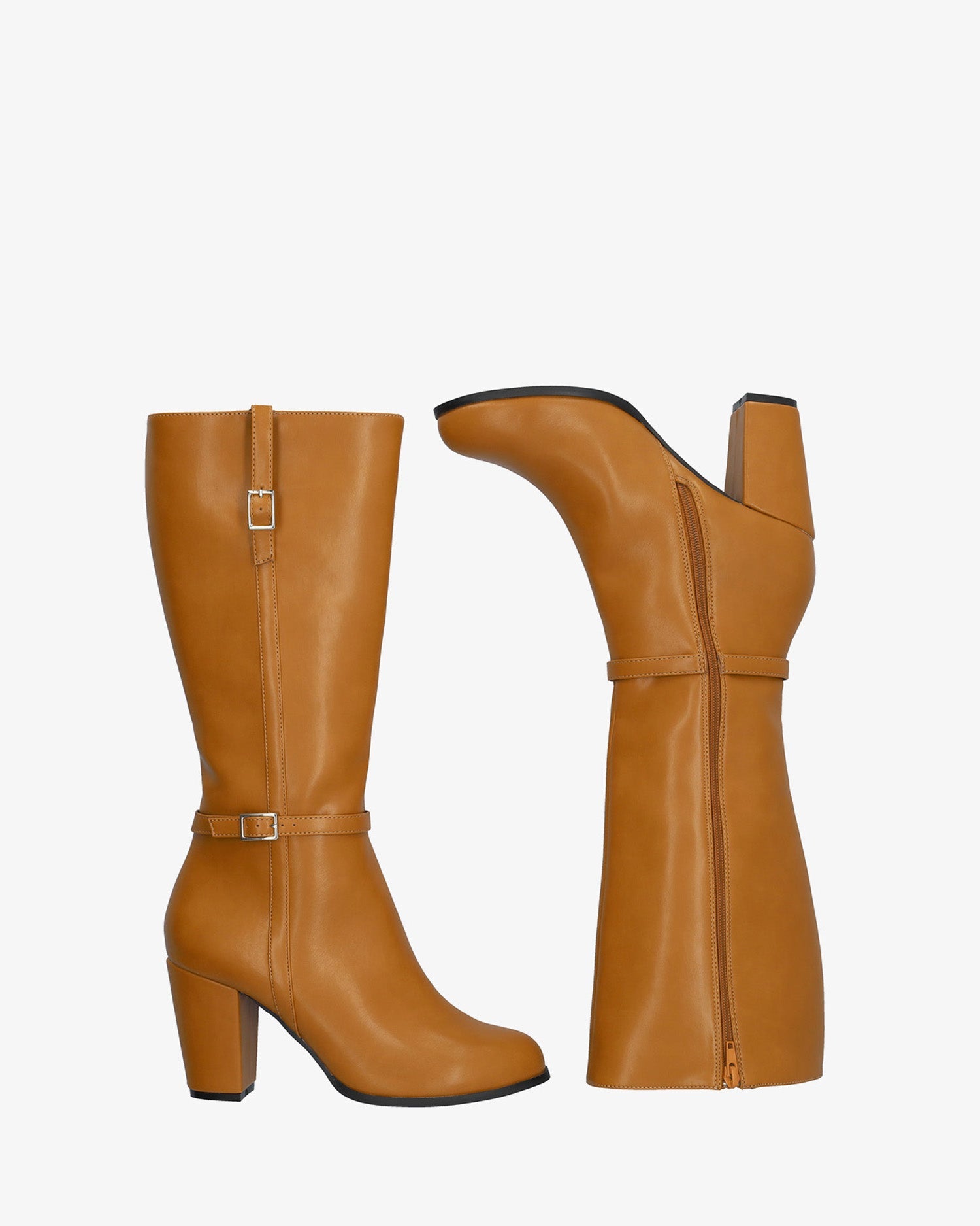 Leila | Bota alta en soft camel