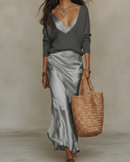 Anaïs – Vestido midi satinado elegante