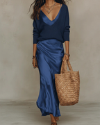 Anaïs – Vestido midi satinado elegante