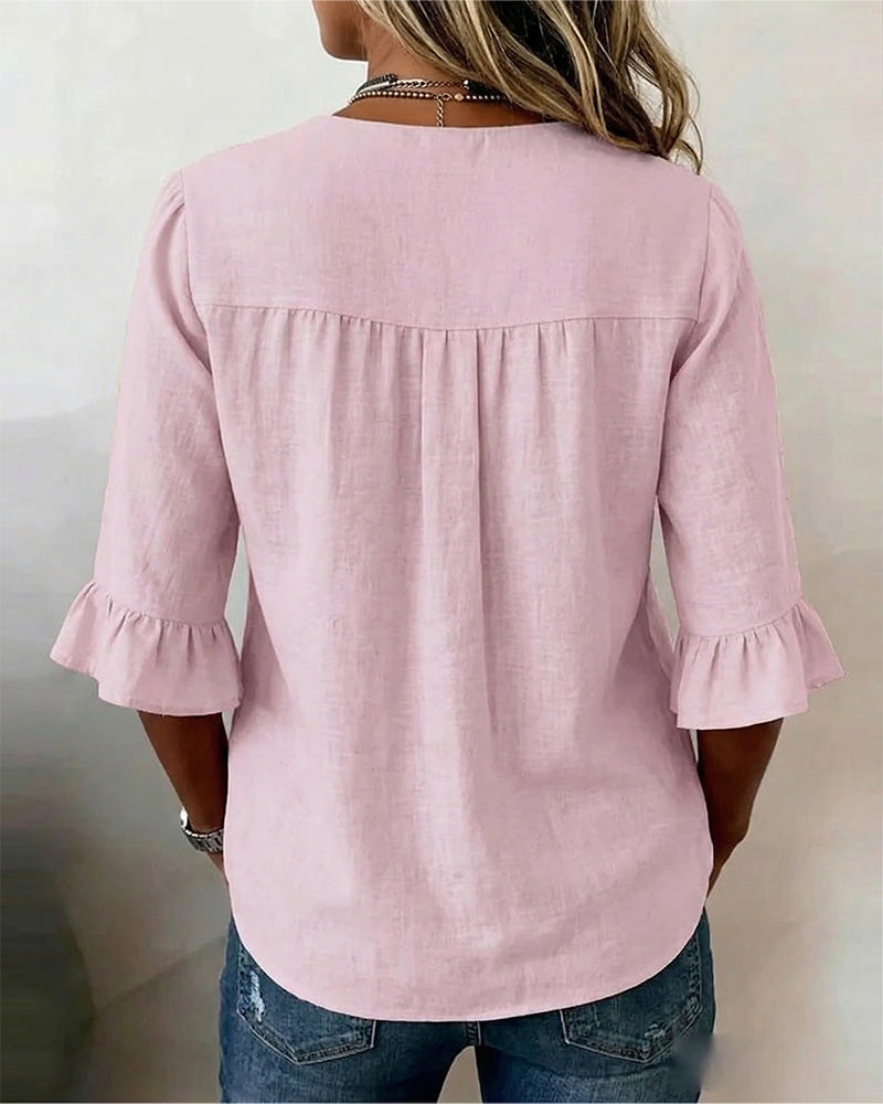 Sofía | Blusa abotonada con volantes