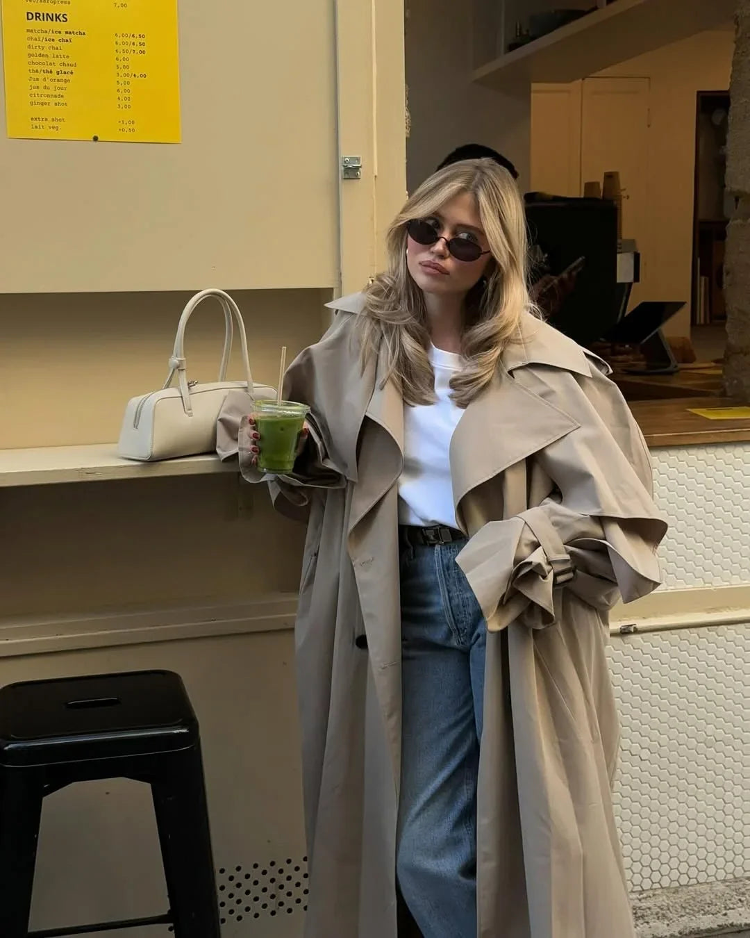 Gabardina larga con cinturón