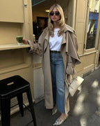 Gabardina larga con cinturón