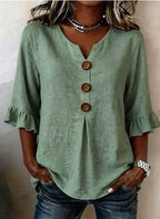 Sofía | Blusa abotonada con volantes