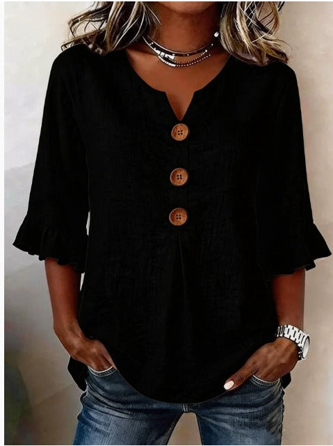 Sofía | Blusa abotonada con volantes