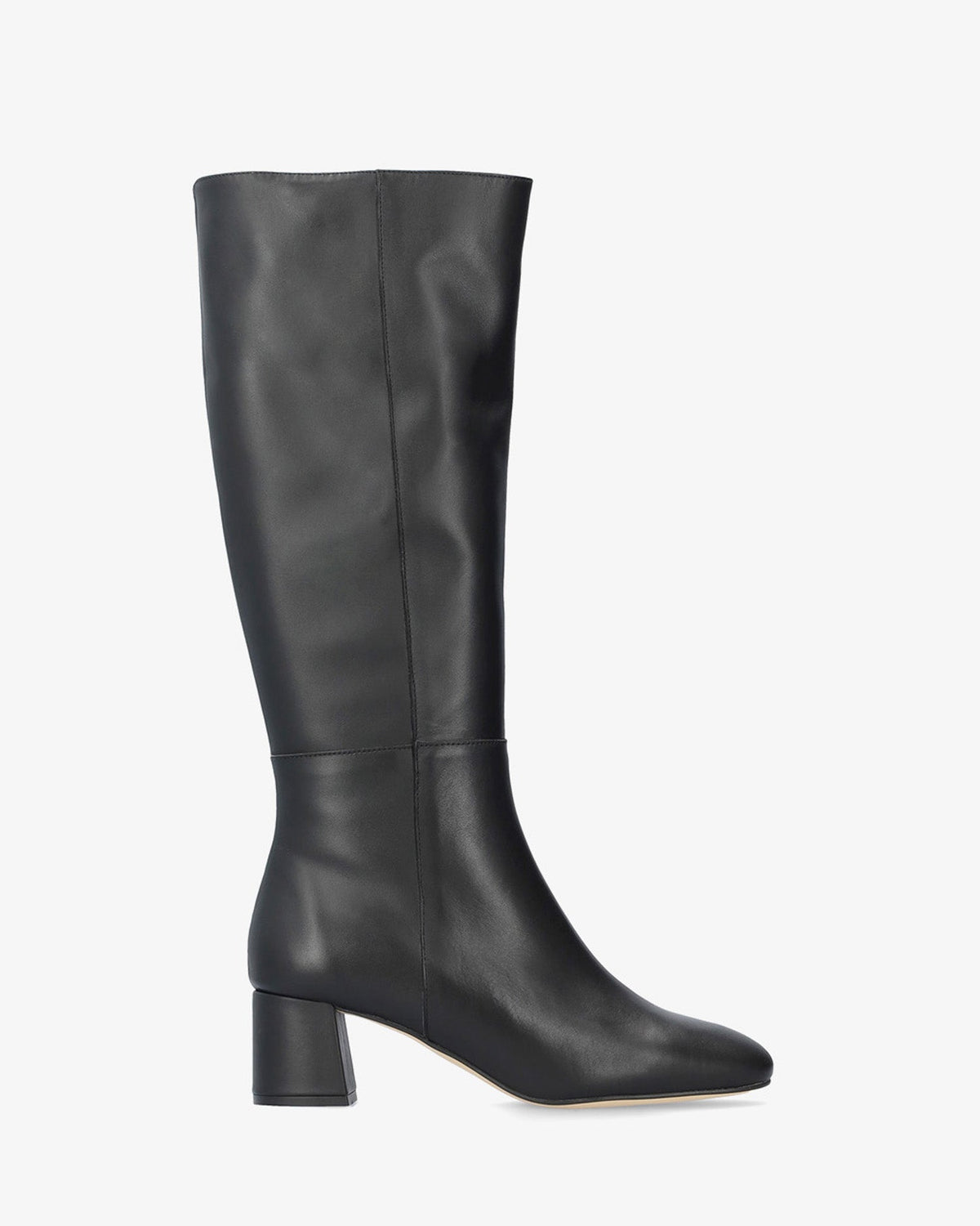 Bota alta de piel negra