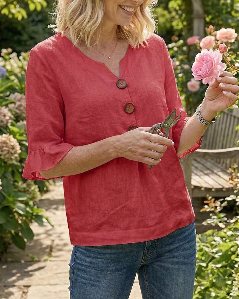 Sofía | Blusa abotonada con volantes