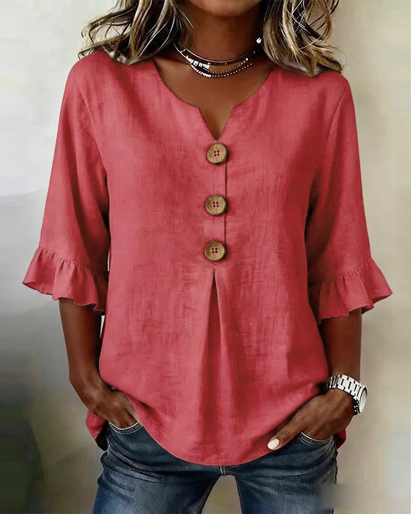 Sofía | Blusa abotonada con volantes