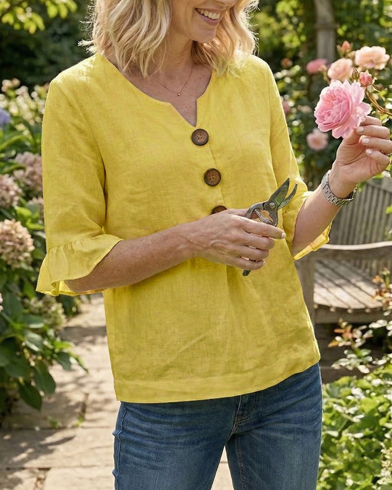 Sofía | Blusa abotonada con volantes