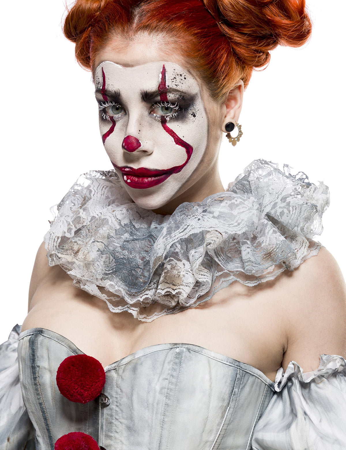 Disfraz de payaso aterrador de lujo sexy para mujer