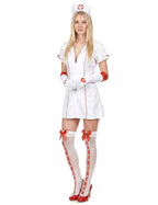 Disfraz de enfermera sexy rojo y blanco para mujer
