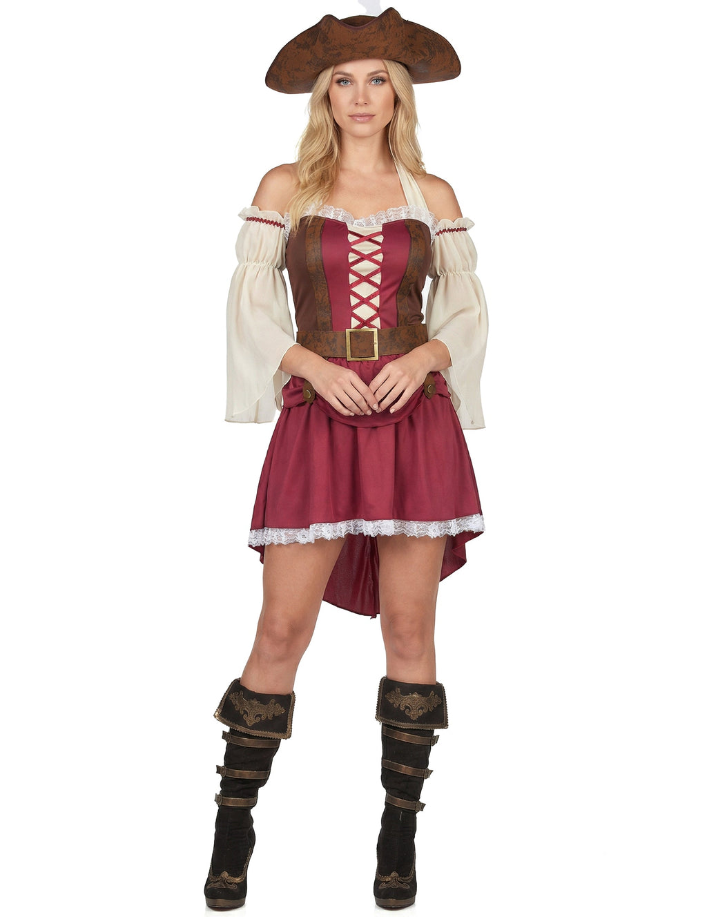 Disfraz pirata burdeo sexy para mujer