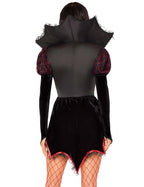 Disfraz de vampiresa sexy rojo y negro para mujer