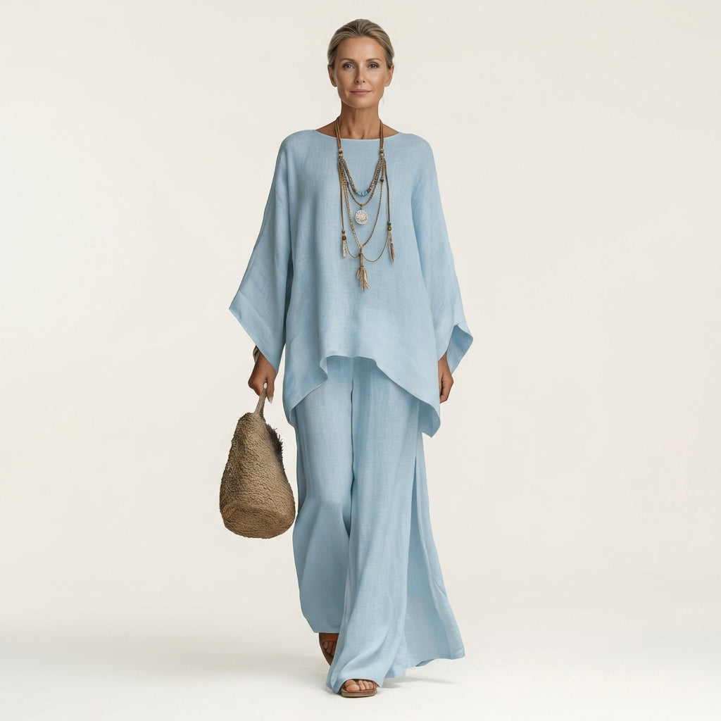 Mar | Conjunto bohemio de mezcla de lino