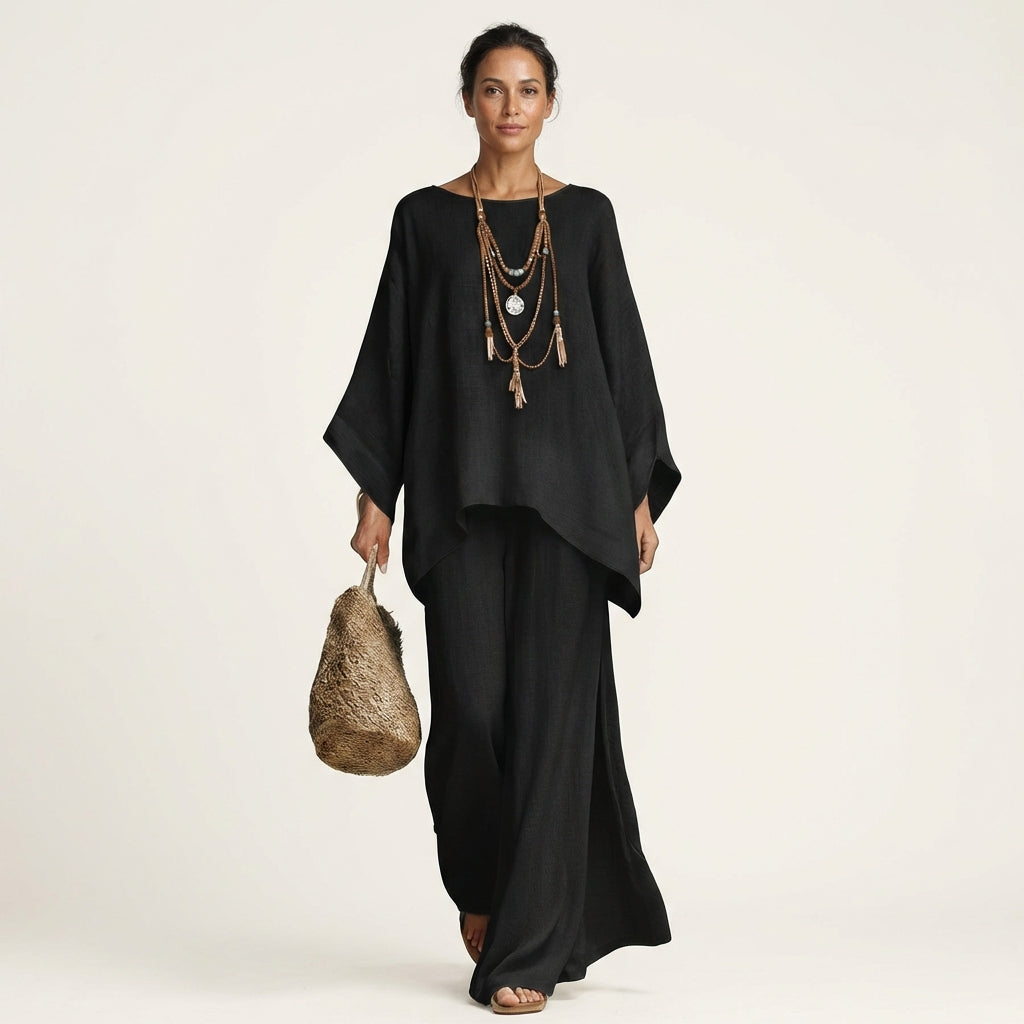 Mar | Conjunto bohemio de mezcla de lino
