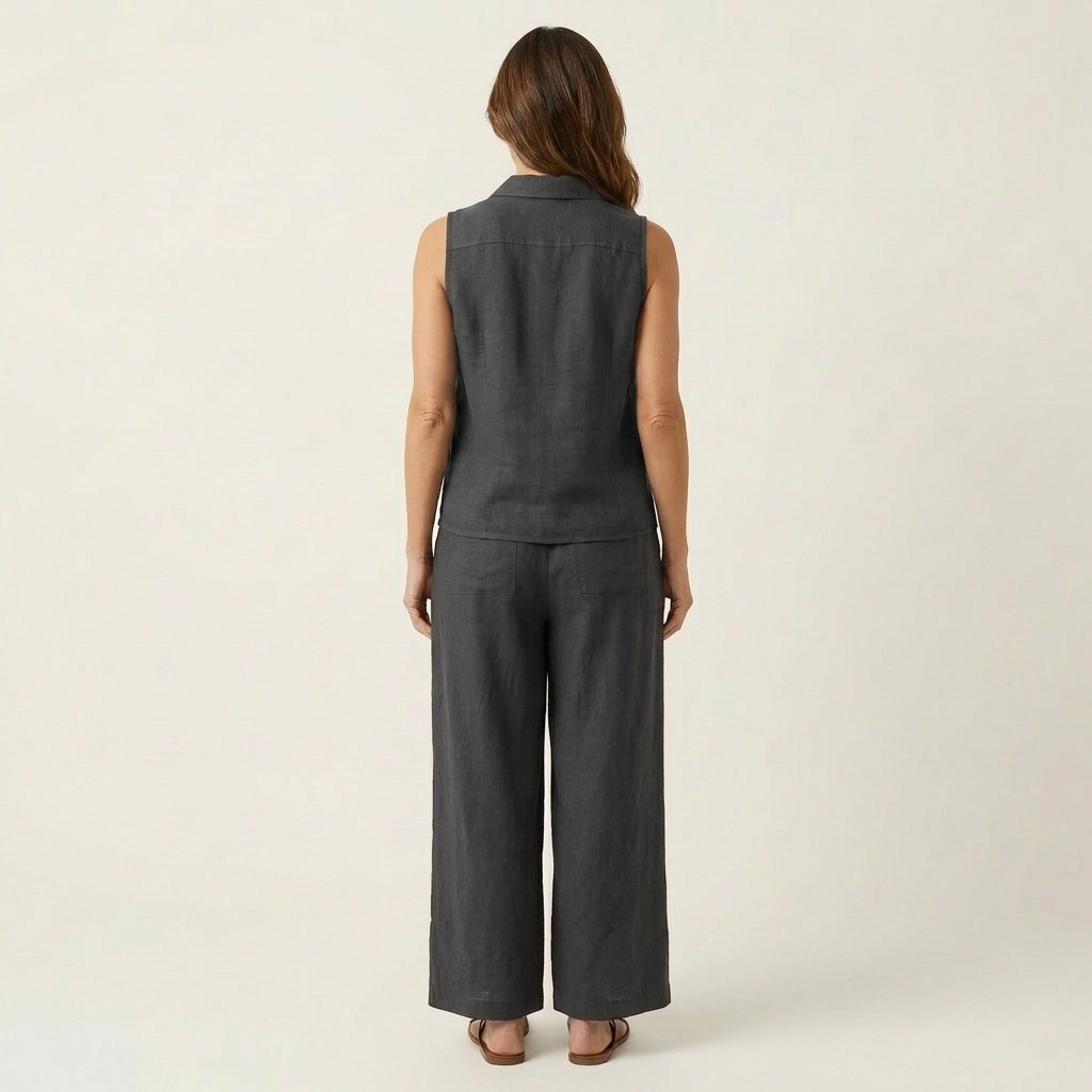 Sol | Conjunto de top cruzado y pantalón ancho