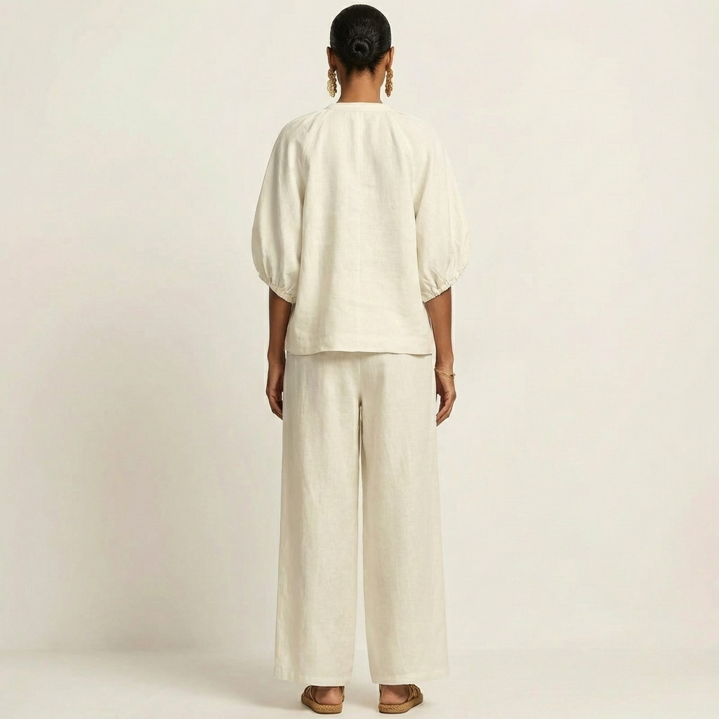 Marta | Conjunto con mangas abullonadas y cremallera delantera