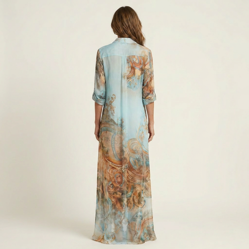 Auria | Vestido camisero largo de seda