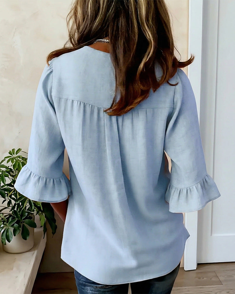 Sofía | Blusa abotonada con volantes